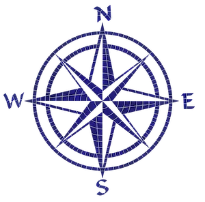 Artistry In Mosaics Compass Rose Porcelain Pool Design 73" x 74"